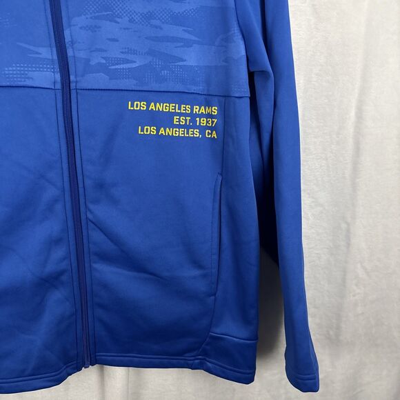 Los Angeles Rams NFL Team Apparel Full Zip Track Jacket Hoodie Men’s Large NWT - Picture 2 of 6